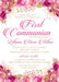 Pink And Gold First Communion Invitations