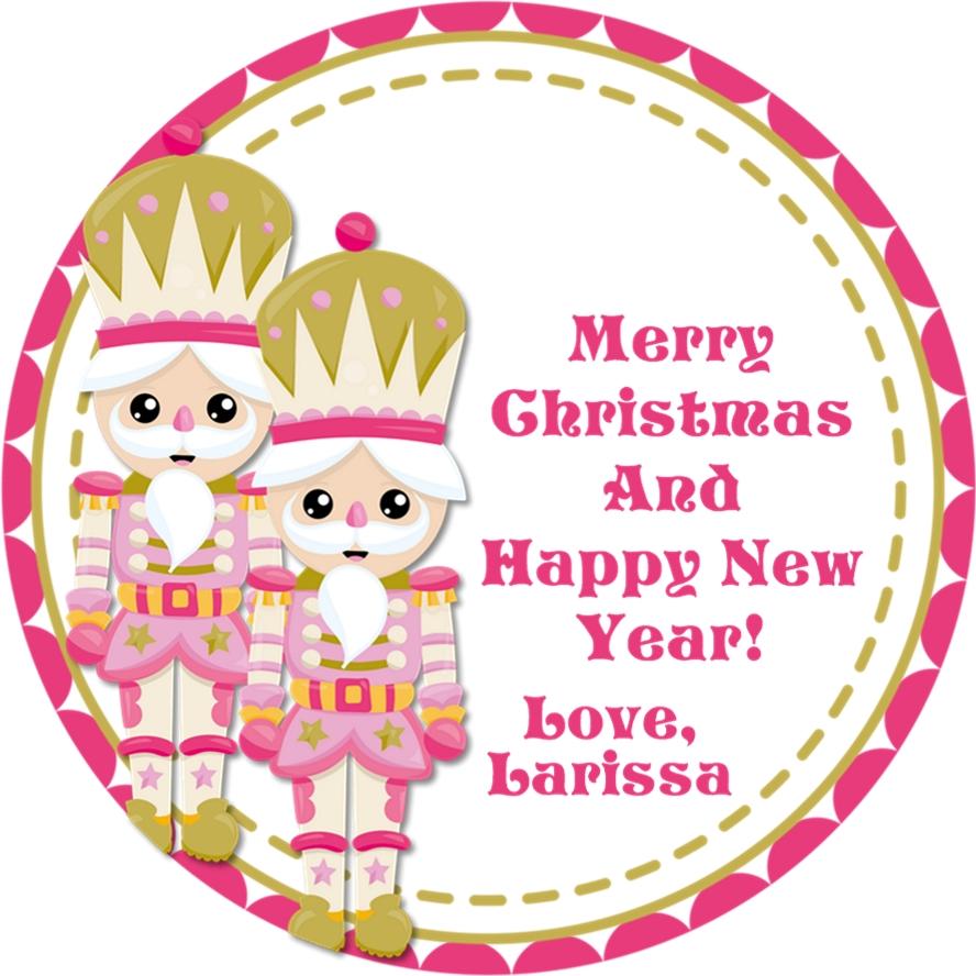Pink And Gold Nutchacker Soldier Christmas Stickers