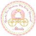Pink And Gold Princess Birthday Party Stickers
