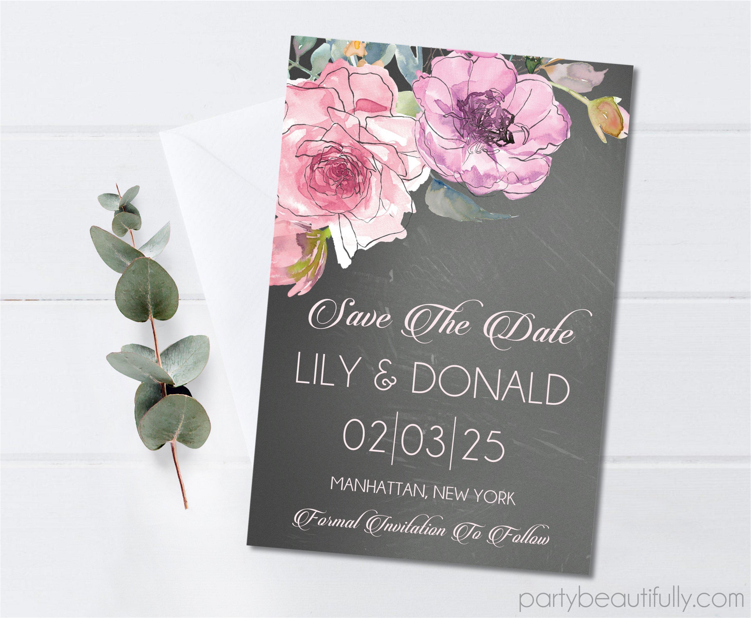 Pink And Lavender Wedding Save The Date Cards