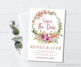 Pink And Magenta Wedding Save The Date Cards