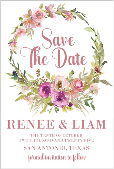 Pink And Magenta Wedding Save The Date Cards