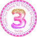Pink And Purple Birthday Party Stickers