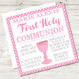 Pink And White First Communion Invitations