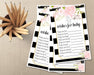 Pink, Black & White Floral Baby Shower Wish Cards
