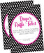 Pink, Black & White Polka Dot Diaper Raffle Tickets