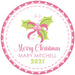 Pink Candy Cane Christmas Stickers