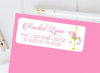 Pink Carousel Address Labels