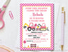 Pink Construction Birthday Party Invitations