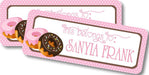 Pink Donuts Back To School Supply Name Labels
