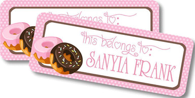 Pink Donuts Back To School Supply Name Labels