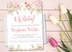 Pink Floral Baby Shower Invitations