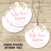 Pink Floral Baptism Stickers Or Favor Tags