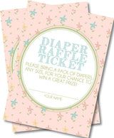 Pink Floral Diaper Raffle Tickets