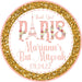 Pink & Gold Paris Bat Mitzvah Stickers Or Favor Tags