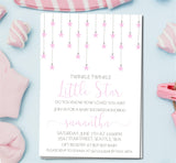 Pink Little Star Baby Shower Invitations