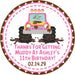 Pink Monster Truck Mudding Birthday Party Stickers