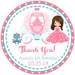 Pink Princess Birthday Party Stickers or Favor Tags