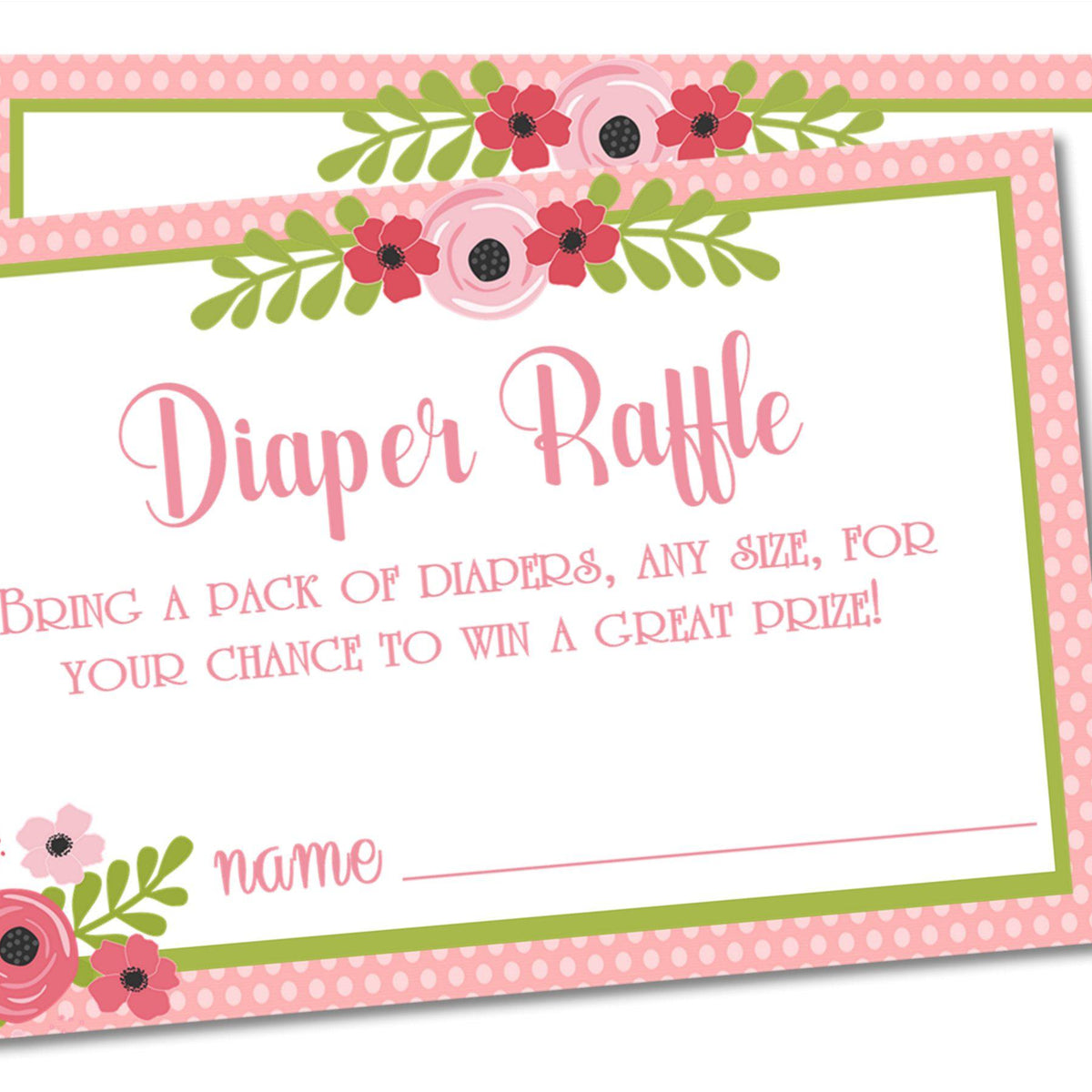 Pink Rustic Diaper Raffle Tickets – Party Beautifully