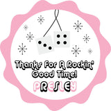 Pink 1950s retro birthday label
