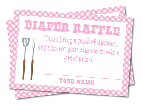 Pink BBQ Baby Shower Diaper Raffle Printable