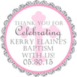 Pink Baptism stickers with cross design