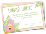 Pink Flamingo Baby Shower Diaper Raffle Tickets Printable