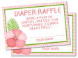 Pink Hibiscus Luau Baby Shower Diaper Raffle Printable