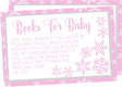 Pink Snowflake Baby Shower Book Request Cards Printable
