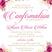 Pink and gold floral confirmation invitation for religious celebrations