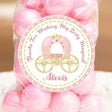 Pink and gold princess theme thank you sticker