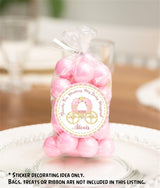 Pink and gold princess theme thank you sticker