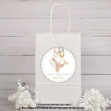 Pink and gold whale baby shower label