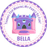 Pink and purple bounce house birthday sticker