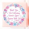 Pink and purple butterfly floral Baptism sticker