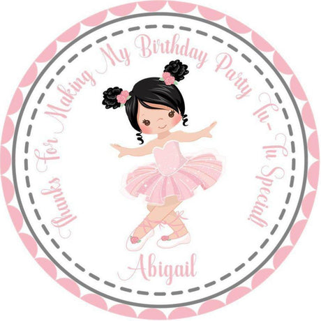 Pink ballerina birthday sticker