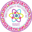 Pink beakers science party favor sticker