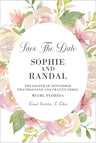 Pink blush green wedding save the date cards
