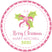 Pink candy cane Christmas sticker with bow design