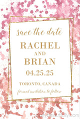 Pink copper wedding save the date cards
