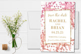 Pink copper wedding save the dates