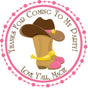 Pink cowgirl boots and hat birthday sticker