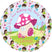 Pink fairy birthday sticker with African-American fairies
