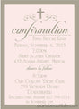 Pink gray confirmation invitation suitable for religious celebrations