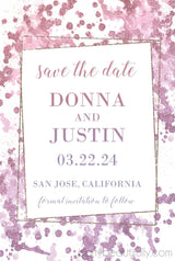 Pink lavender wedding save the date