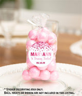 Pink layered confetti birthday sticker