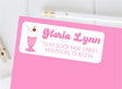 Pink milkshake address labels with retro soda shop milkshake design