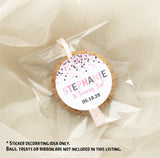 Pink modern confetti birthday sticker design