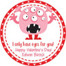 Pink monster “eyes for you” Valentine sticker
