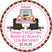 Pink mudding monster truck birthday sticker